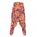 Orange Bohemian Floral Pattern Print Hammer Pants