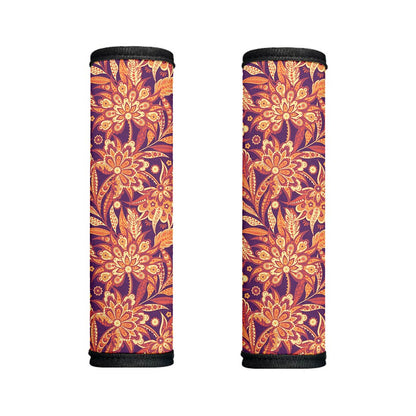 Orange Bohemian Floral Pattern Print Handle Covers