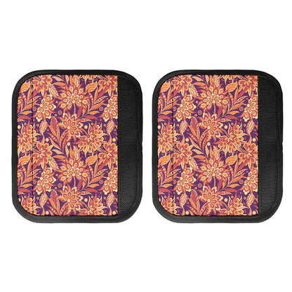 Orange Bohemian Floral Pattern Print Handle Covers