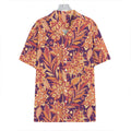 Orange Bohemian Floral Pattern Print Hawaiian Shirt