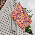 Orange Bohemian Floral Pattern Print House Flag