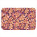 Orange Bohemian Floral Pattern Print Indoor Door Mat