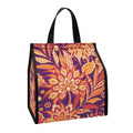 Orange Bohemian Floral Pattern Print Insulated Lunch Tote