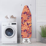 Orange Bohemian Floral Pattern Print Ironing Board Cover