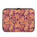 Orange Bohemian Floral Pattern Print Laptop Sleeve