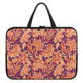 Orange Bohemian Floral Pattern Print Laptop Sleeve With Handle