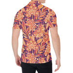 Orange Bohemian Floral Pattern Print Men's Shirt