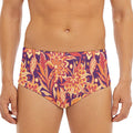 Orange Bohemian Floral Pattern Print Men's Triangle Swim Briefs