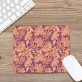 Orange Bohemian Floral Pattern Print Mouse Pad