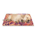 Orange Bohemian Floral Pattern Print Pet Cooling Mat Cover