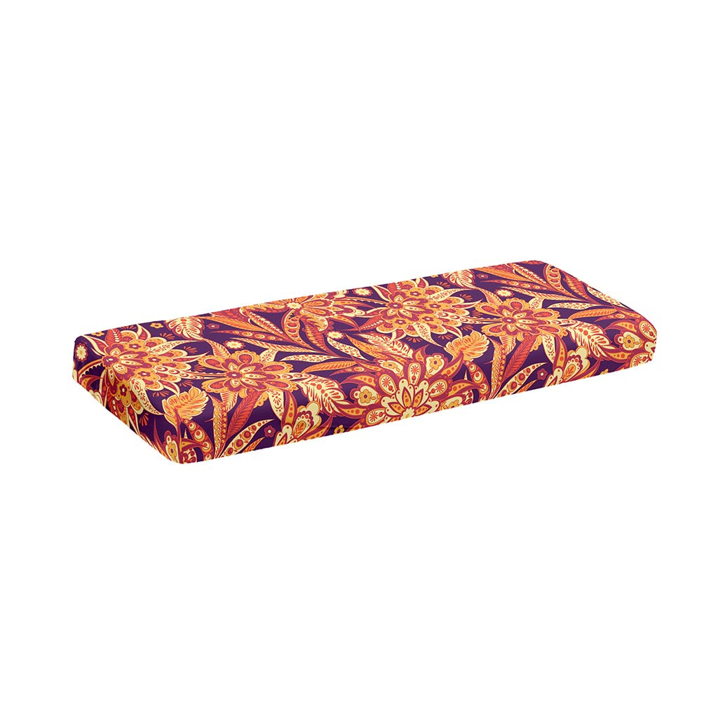 Orange Bohemian Floral Pattern Print Piano Keyboard Cover