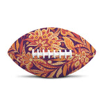 Orange Bohemian Floral Pattern Print Rugby Ball