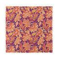 Orange Bohemian Floral Pattern Print Silk Bandana