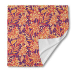 Orange Bohemian Floral Pattern Print Silk Bandana