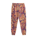 Orange Bohemian Floral Pattern Print Sweatpants
