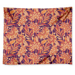 Orange Bohemian Floral Pattern Print Tapestry