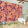 Orange Bohemian Floral Pattern Print Wall Sticker