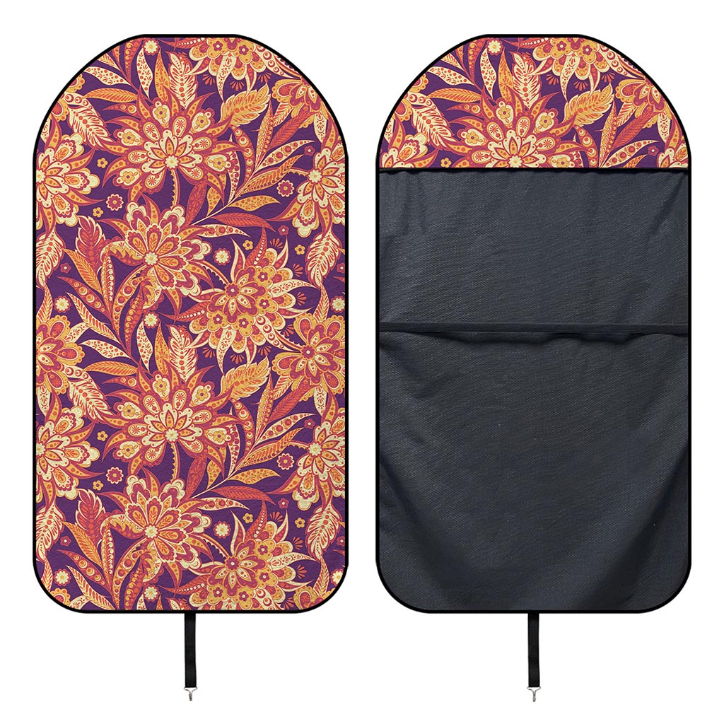 Orange Bohemian Floral Pattern Print Waterproof Car Seat Cover