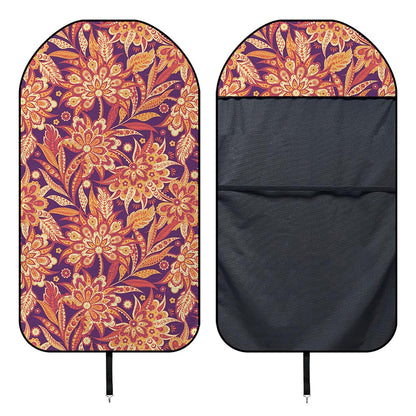 Orange Bohemian Floral Pattern Print Waterproof Car Seat Cover