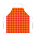 Orange Buffalo Check Pattern Print Adjustable Apron