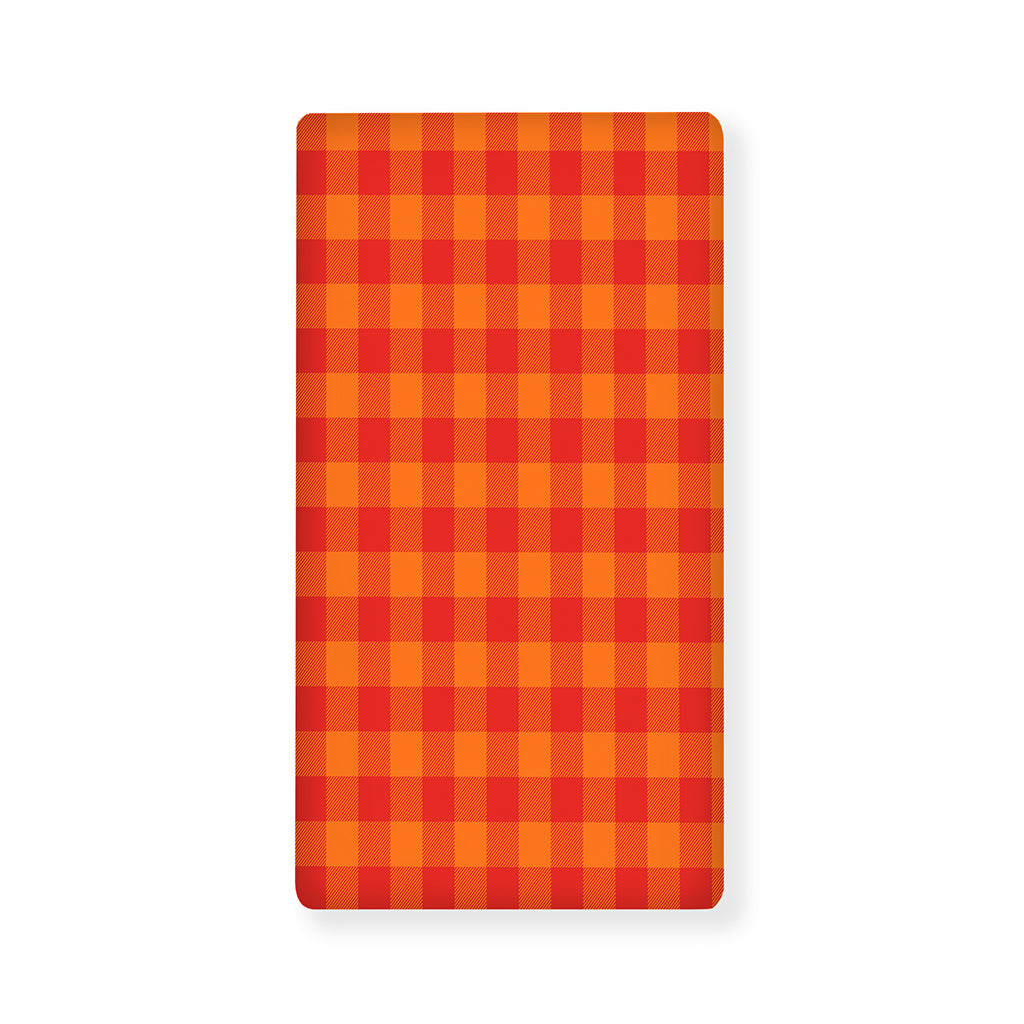 Orange Buffalo Check Pattern Print Baby Crib Sheet