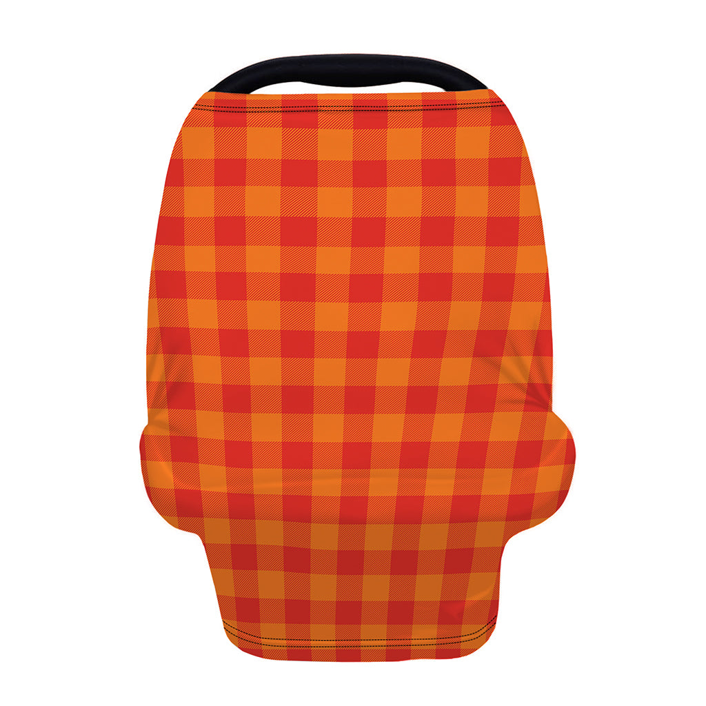 Orange Buffalo Check Pattern Print Baby Seat Cover