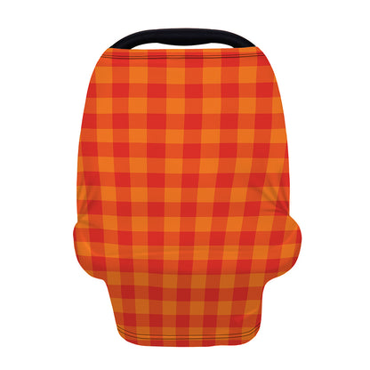 Orange Buffalo Check Pattern Print Baby Seat Cover