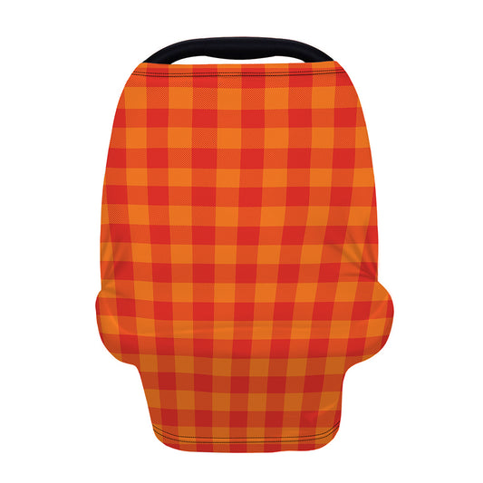 Orange Buffalo Check Pattern Print Baby Seat Cover