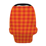 Orange Buffalo Check Pattern Print Baby Seat Cover