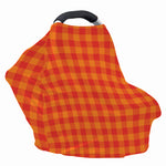 Orange Buffalo Check Pattern Print Baby Seat Cover