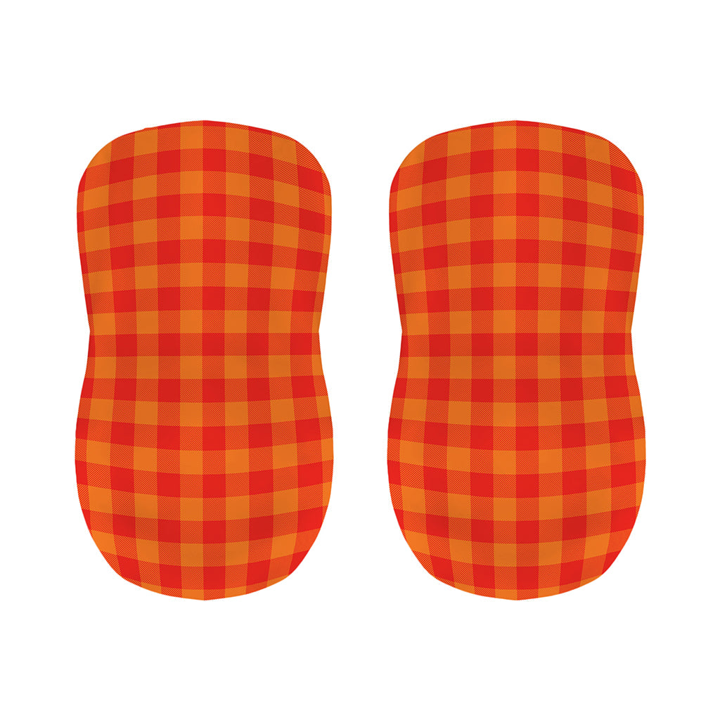 Orange Buffalo Check Pattern Print Bar Stool Covers