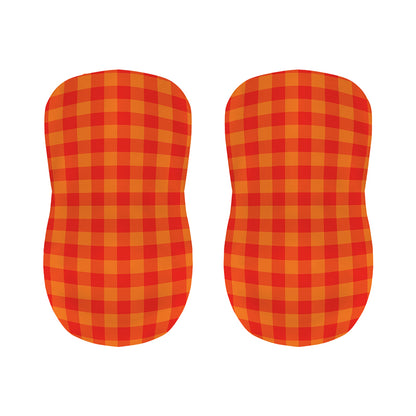 Orange Buffalo Check Pattern Print Bar Stool Covers