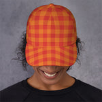 Orange Buffalo Check Pattern Print Baseball Cap