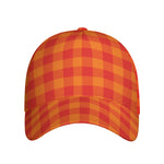 Orange Buffalo Check Pattern Print Baseball Cap
