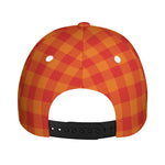 Orange Buffalo Check Pattern Print Baseball Cap