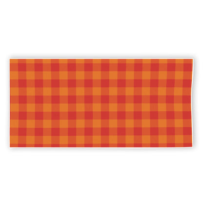 Orange Buffalo Check Pattern Print Beach Towel