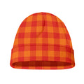 Orange Buffalo Check Pattern Print Beanie