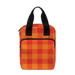 Orange Buffalo Check Pattern Print Bible Tote Bag