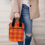 Orange Buffalo Check Pattern Print Bible Tote Bag