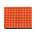 Orange Buffalo Check Pattern Print Bifold Wallet