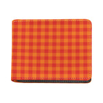 Orange Buffalo Check Pattern Print Bifold Wallet