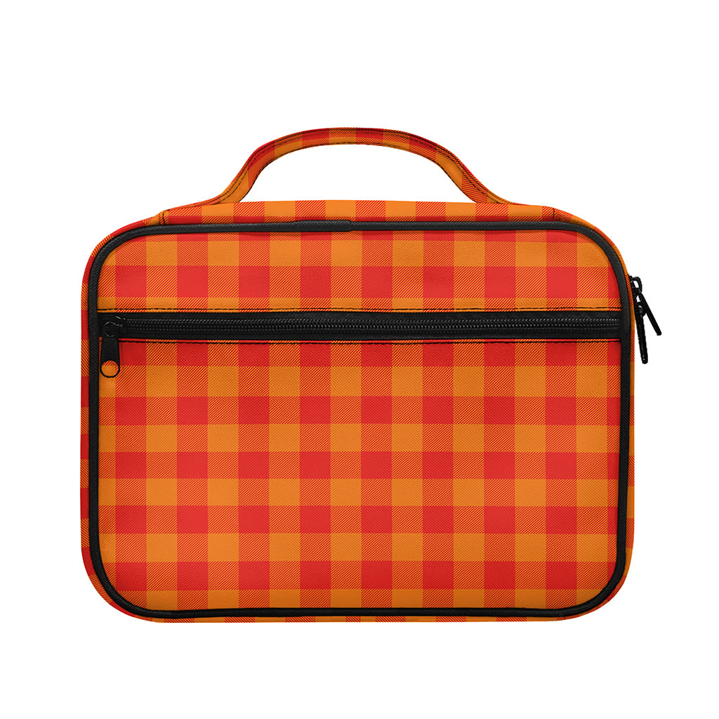 Orange Buffalo Check Pattern Print Briefcase Bible Bag