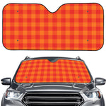 Orange Buffalo Check Pattern Print Car Windshield Sun Shade