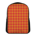 Orange Buffalo Check Pattern Print Casual Backpack