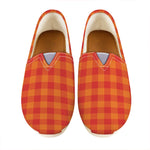 Orange Buffalo Check Pattern Print Casual Shoes