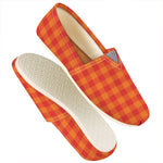 Orange Buffalo Check Pattern Print Casual Shoes