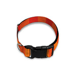 Orange Buffalo Check Pattern Print Dog Collar