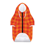 Orange Buffalo Check Pattern Print Dog Zip Up Hoodie