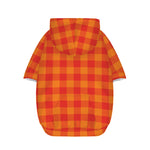 Orange Buffalo Check Pattern Print Dog Zip Up Hoodie