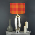 Orange Buffalo Check Pattern Print Drum Lamp Shade
